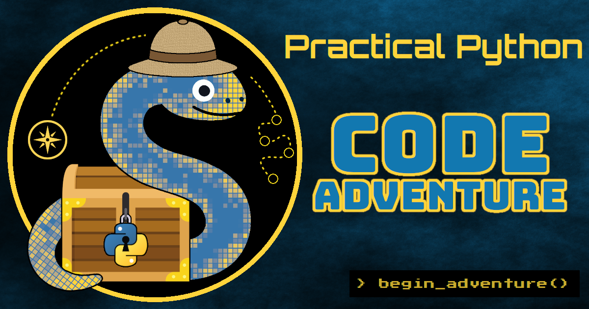 Practical Python Code Adventure Logo